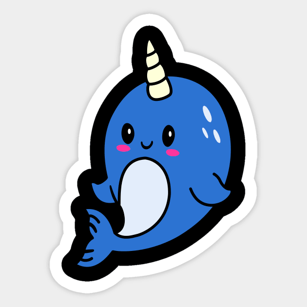 Cute Narwhal Sticker by JamesCMarshall